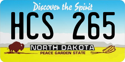 ND license plate HCS265