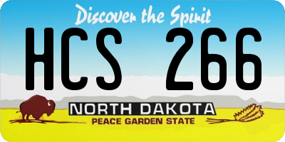 ND license plate HCS266