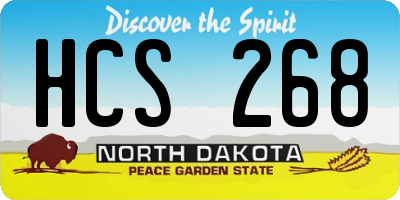 ND license plate HCS268