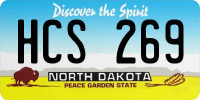 ND license plate HCS269