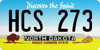 ND license plate HCS273
