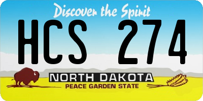 ND license plate HCS274