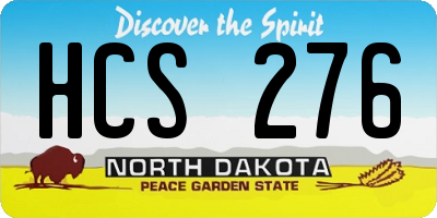 ND license plate HCS276