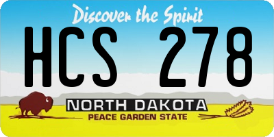ND license plate HCS278