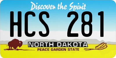 ND license plate HCS281