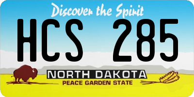 ND license plate HCS285