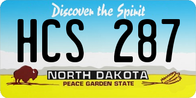 ND license plate HCS287
