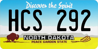 ND license plate HCS292