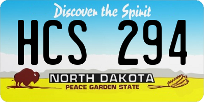 ND license plate HCS294