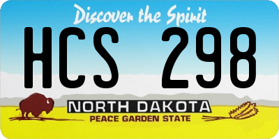 ND license plate HCS298