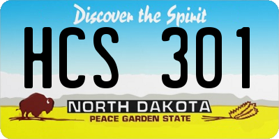 ND license plate HCS301
