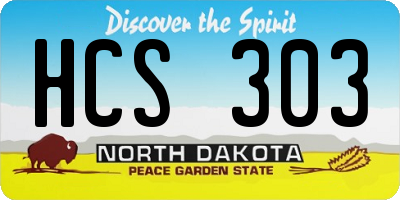 ND license plate HCS303