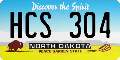 ND license plate HCS304