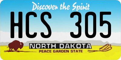 ND license plate HCS305