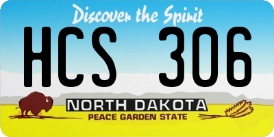 ND license plate HCS306