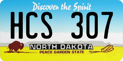 ND license plate HCS307