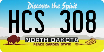 ND license plate HCS308
