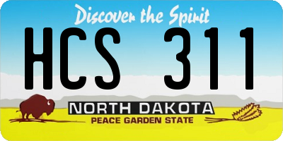 ND license plate HCS311