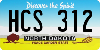 ND license plate HCS312