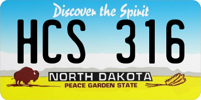 ND license plate HCS316