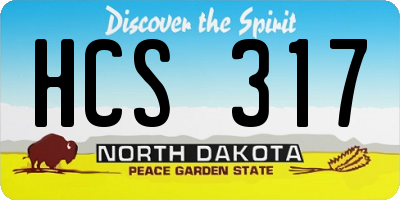 ND license plate HCS317