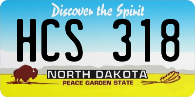 ND license plate HCS318