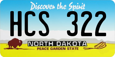 ND license plate HCS322
