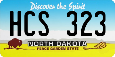 ND license plate HCS323