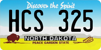 ND license plate HCS325