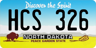 ND license plate HCS326