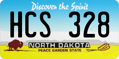 ND license plate HCS328