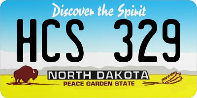 ND license plate HCS329
