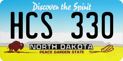 ND license plate HCS330