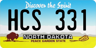 ND license plate HCS331