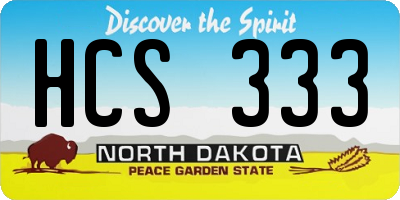 ND license plate HCS333
