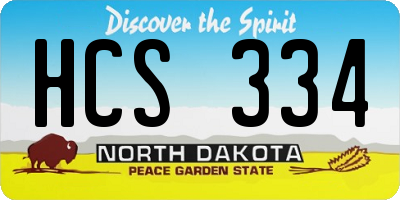 ND license plate HCS334