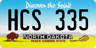 ND license plate HCS335