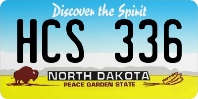 ND license plate HCS336