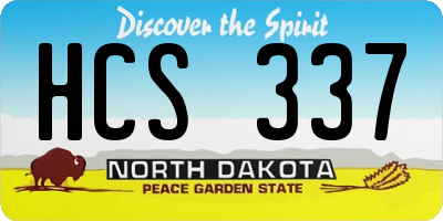 ND license plate HCS337