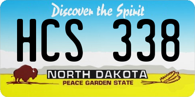 ND license plate HCS338