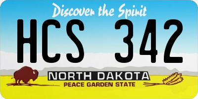 ND license plate HCS342