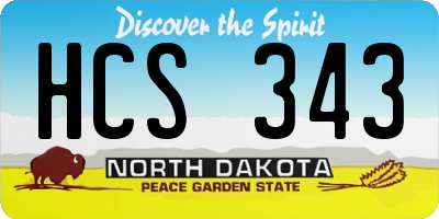 ND license plate HCS343
