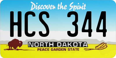 ND license plate HCS344