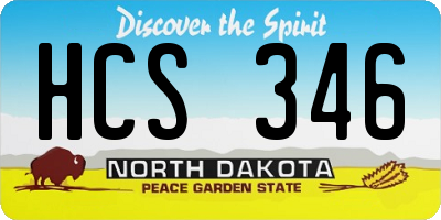 ND license plate HCS346