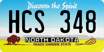 ND license plate HCS348