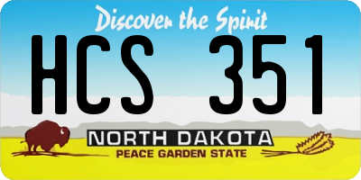 ND license plate HCS351