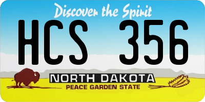 ND license plate HCS356