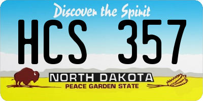 ND license plate HCS357