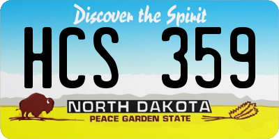 ND license plate HCS359