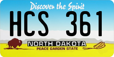 ND license plate HCS361